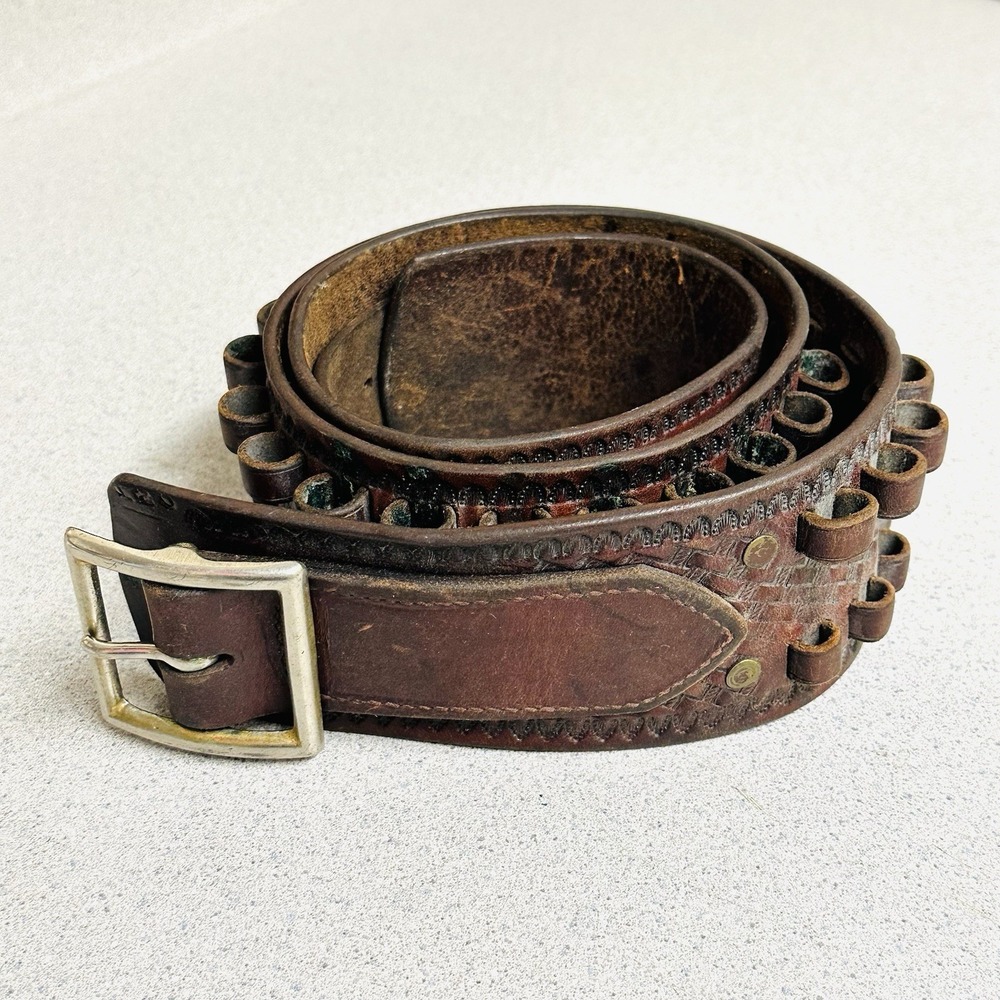 Eubanks Idaho Leather Gun & Ammo Belt Holster 46" Long 2.75" Wide USA Made